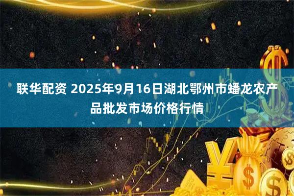 联华配资 2025年9月16日湖北鄂州市蟠龙农产品批发市场价格行情
