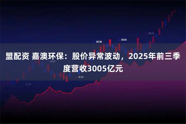 盟配资 嘉澳环保：股价异常波动，2025年前三季度营收3005亿元